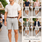 Men's gray denim Bermuda shorts
