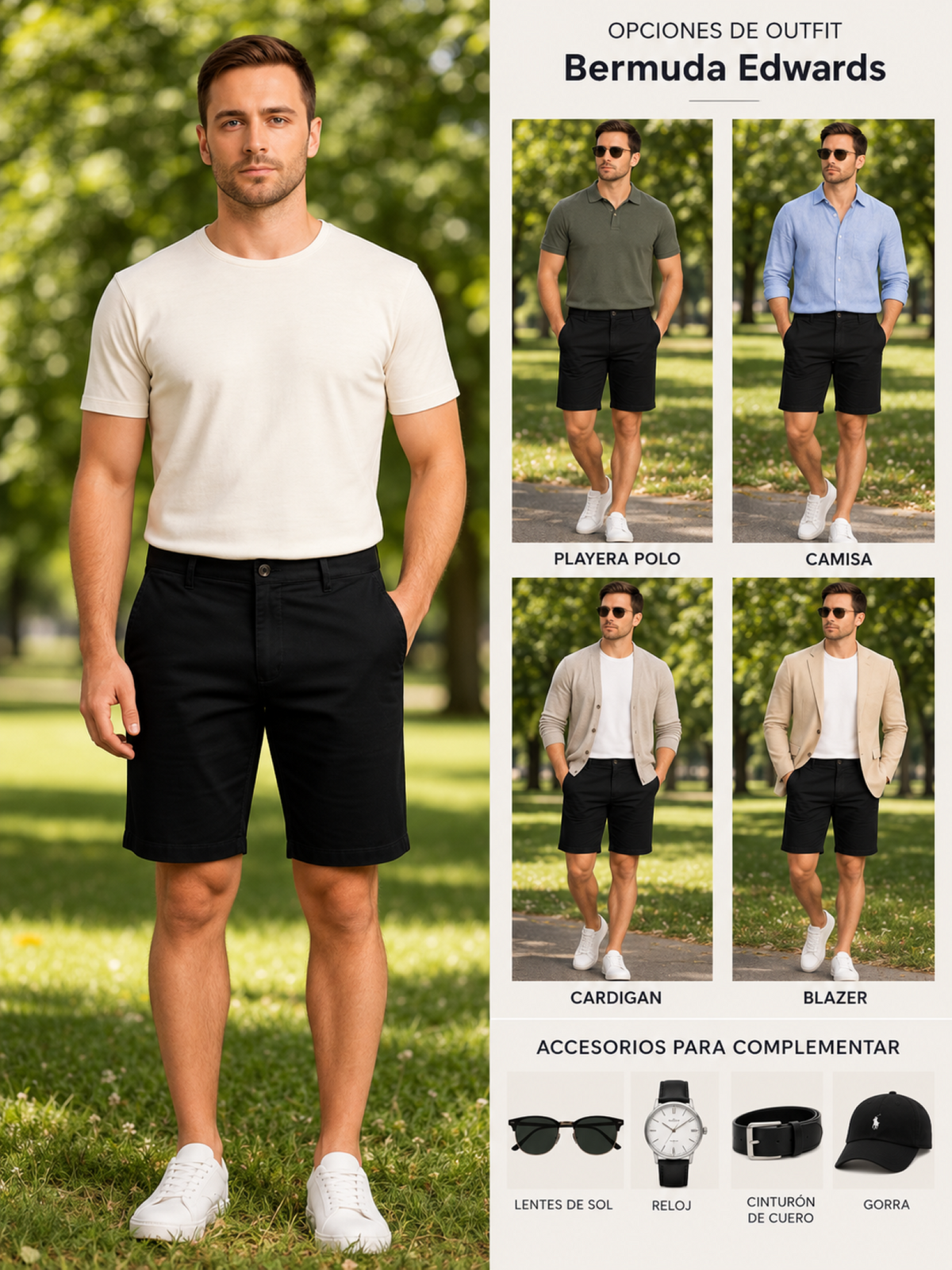 Bermudas Mezclilla Negra Hombre Edwards