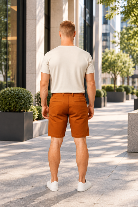 Men's olive green denim Bermuda shorts