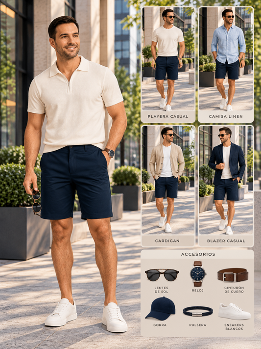 Men's olive green denim Bermuda shorts