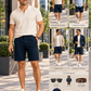 Men's navy blue denim Bermuda shorts