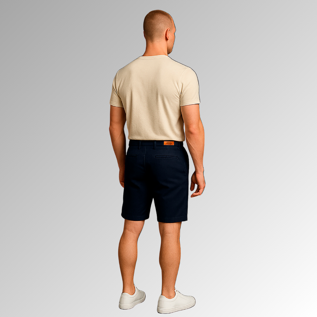 Bermuda de mezclilla azul marino para hombre