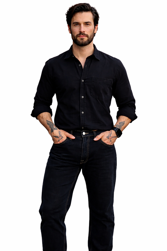 Jeans Recto Hombre Denim Petróleo Edward's 2650