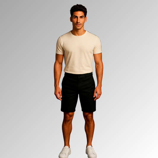 Bermuda de mezclilla negra para hombre