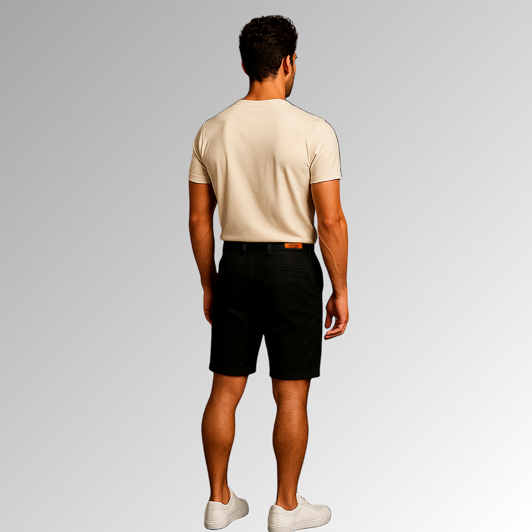 Bermuda de mezclilla negra para hombre