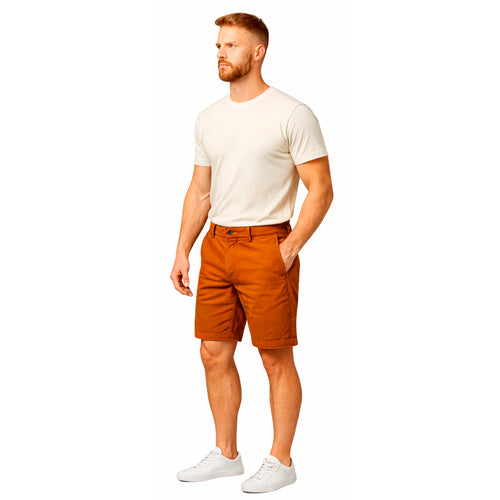 Pantalón Corto Chino Hombre Algodón Ocre Edward's
