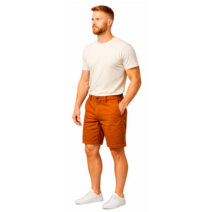Pantalón Corto Chino Hombre Algodón Ocre Edward's