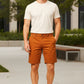 Men's ochre denim Bermuda shorts