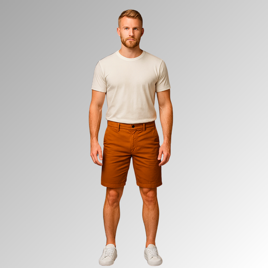 Bermuda de mezclilla ocre para hombre
