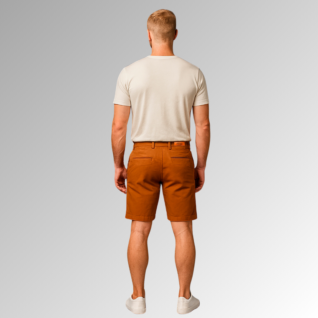 Bermuda de mezclilla ocre para hombre