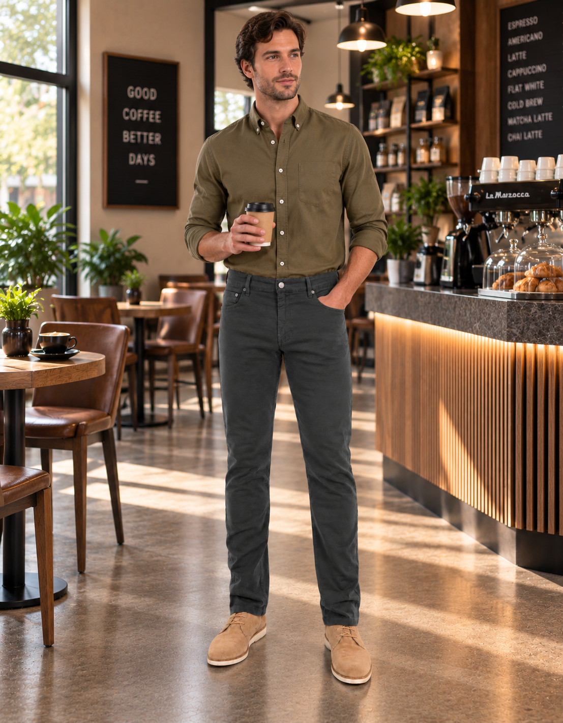 MEN'S SKINNY KHAKI TWILL PANTS 5501