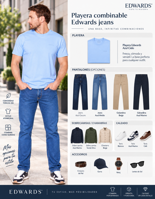 Playera Hombre Cuello Redondo Edwards