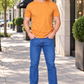 ORANGE ROUND NECK T-SHIRT