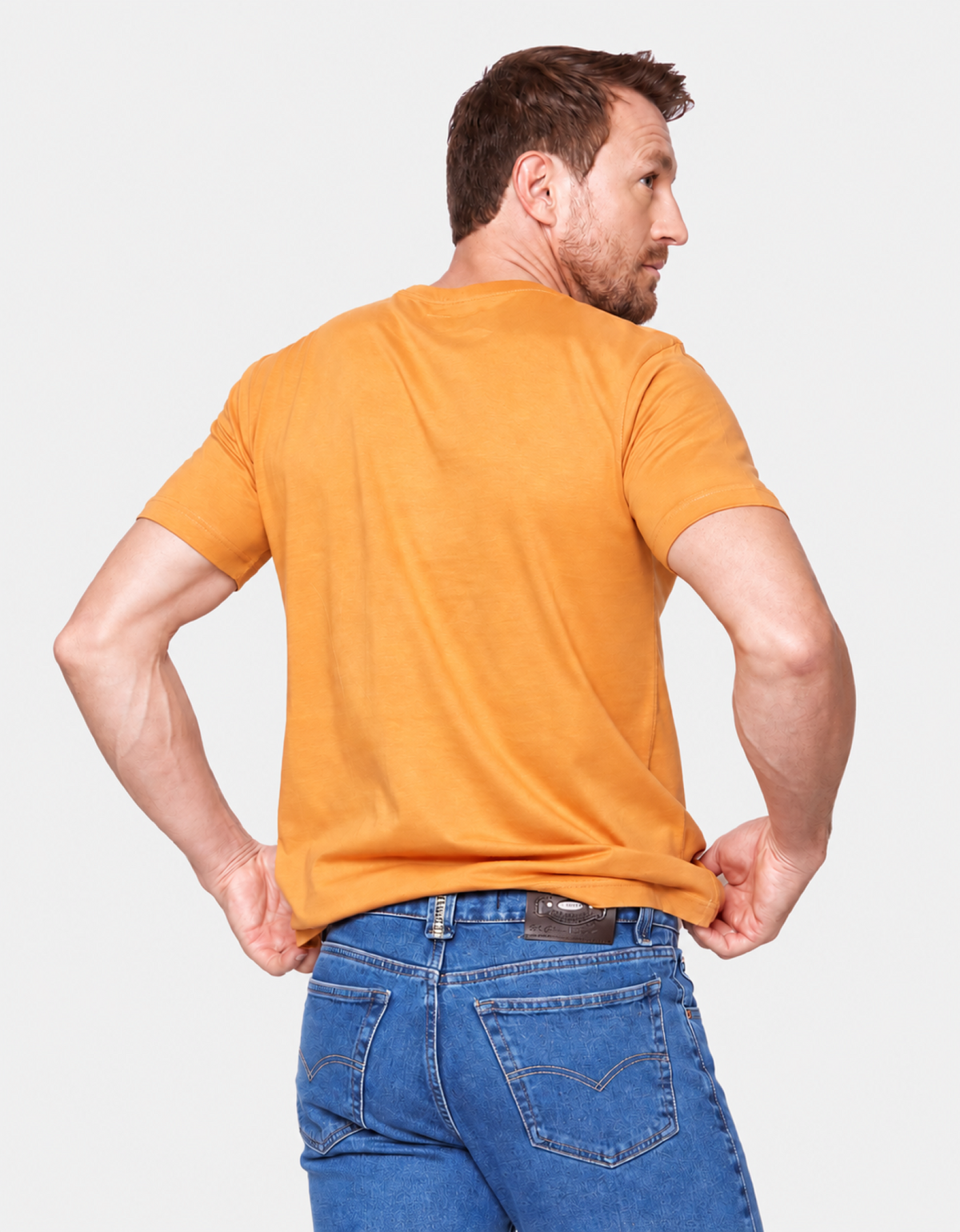 ORANGE ROUND NECK T-SHIRT