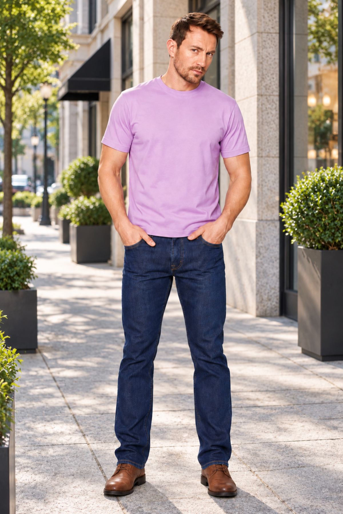 ORANGE ROUND NECK T-SHIRT