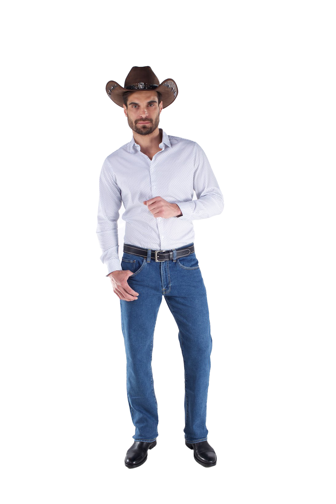 Edward's 2680 Jeans Recto Hombre Mezclilla Stretch Azul medio Desgastado Vintage