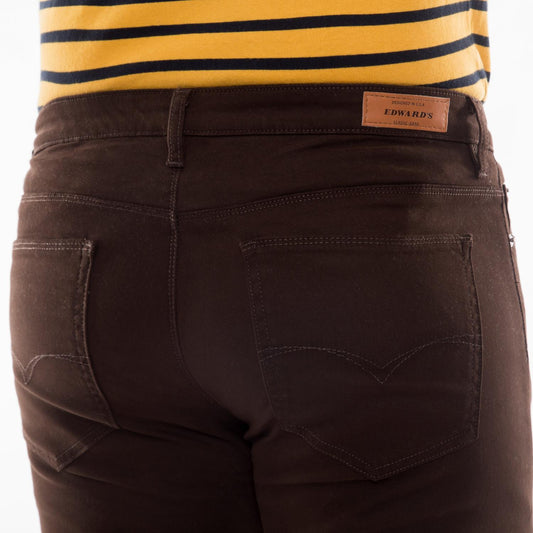 Pantalón Gabardina Skinny Café Hombre Edward's