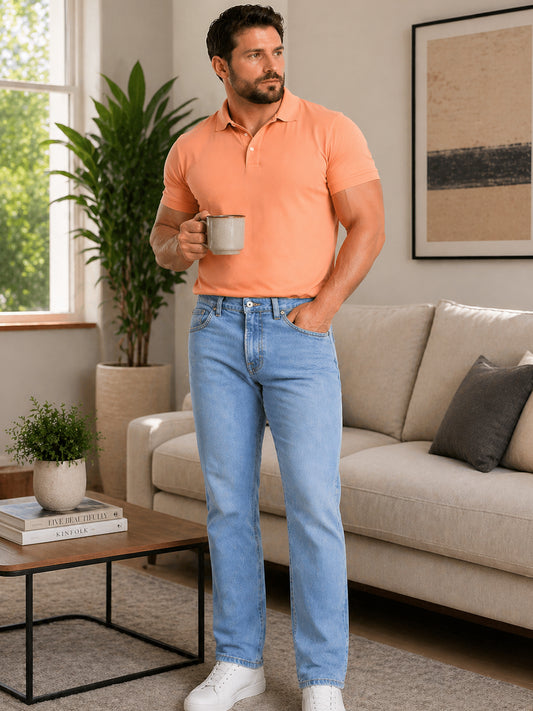 Jeans Recto Stretch Hombre Azul Claro Edward’s