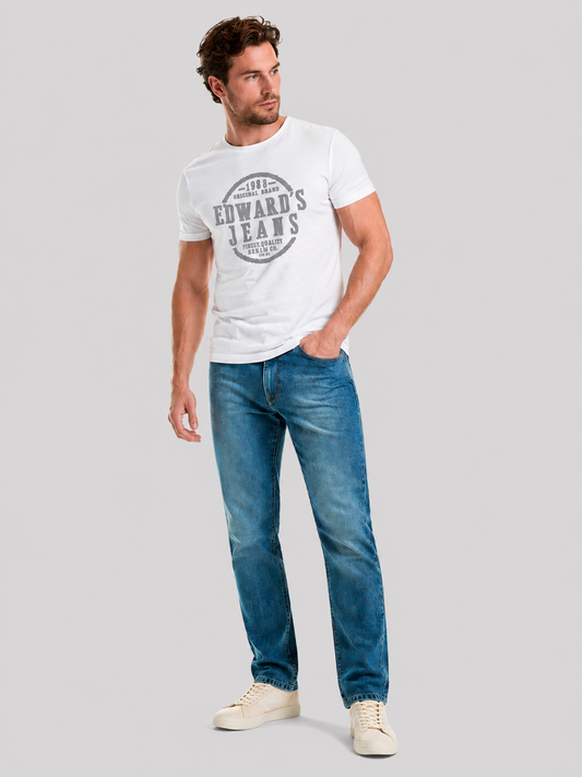 Jeans Recto Azul Petróleo Hombre