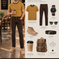 Pantalón Gabardina Skinny Café Hombre