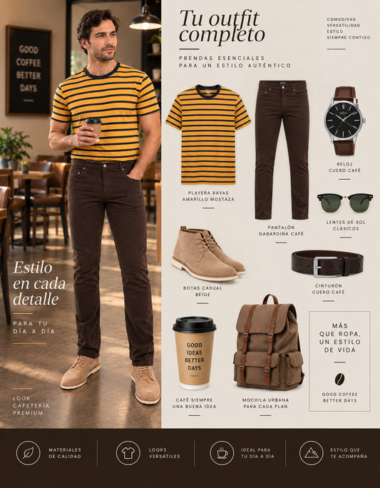 Pantalón Gabardina Skinny Café Hombre