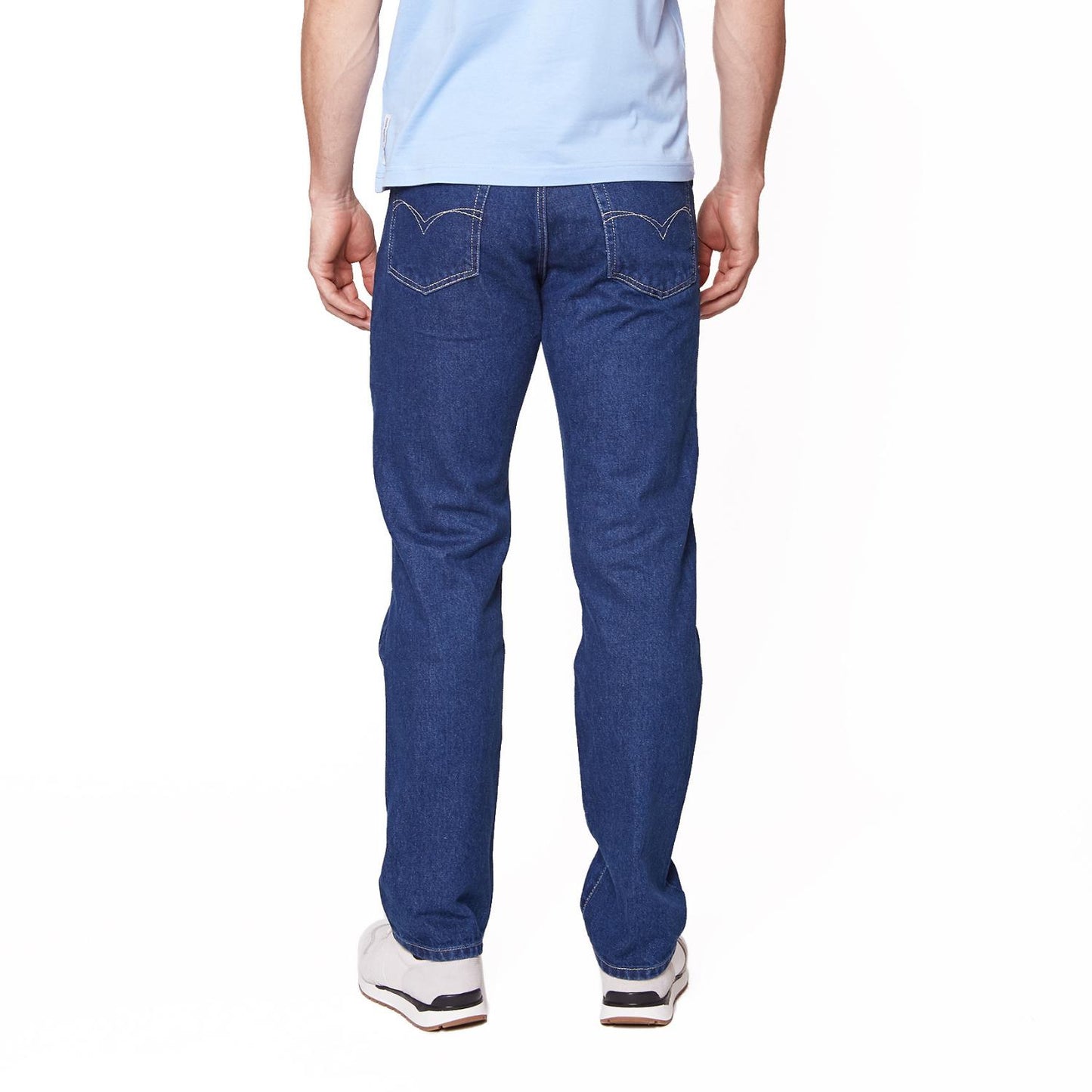 Jeans Recto Hombre Denim Índigo Medio Desgastado Edward's® 6200