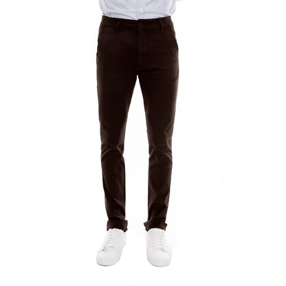 Pantalón Chino Skinny Hombre Gabardina Stretch Café Edward's®