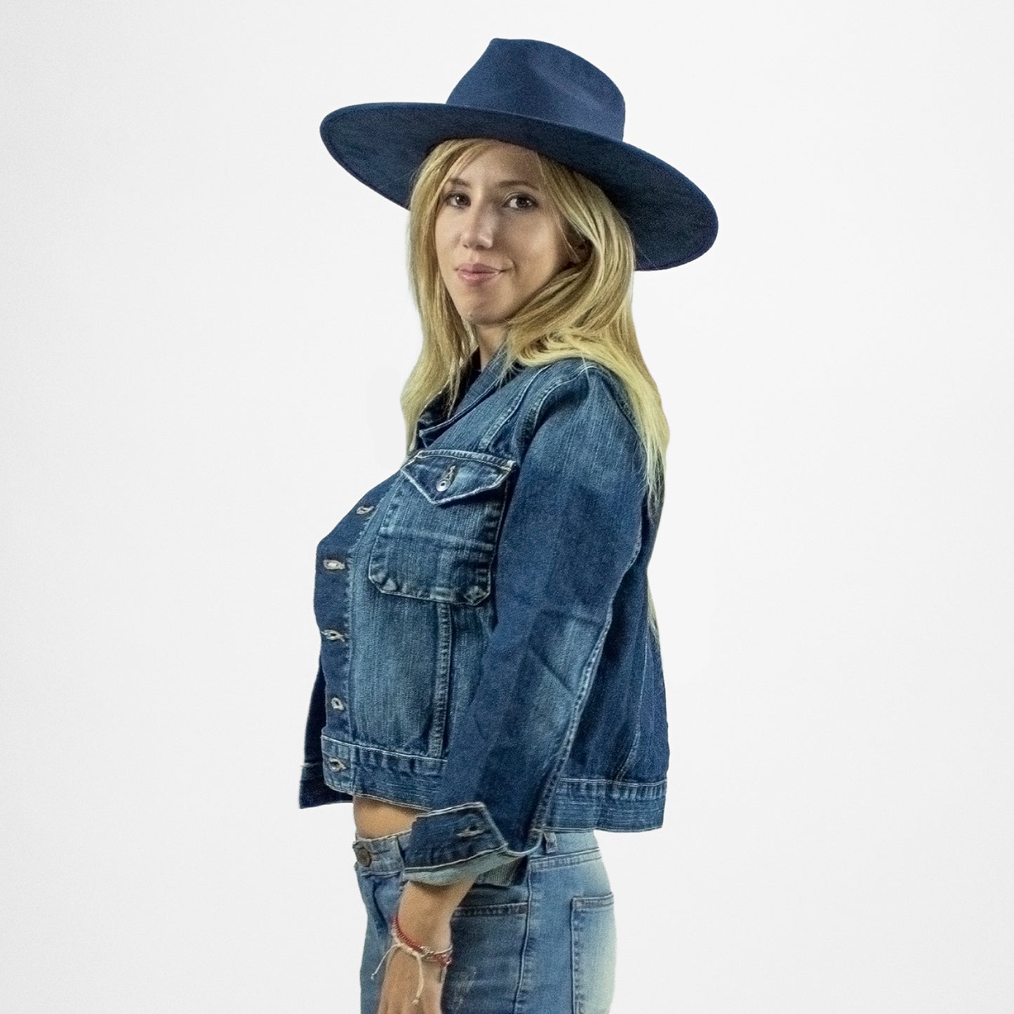 Chamarra Mujer Crop Mezclilla Azul Medio Edward's