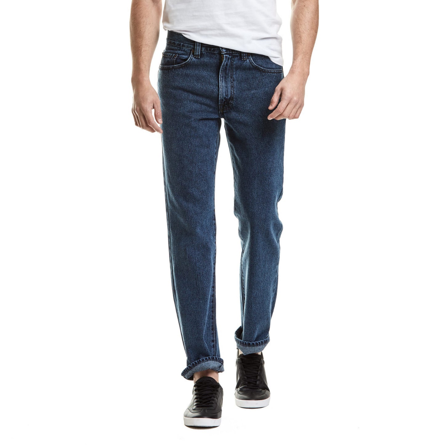 Jeans para hombre modelo 2619 en color índigo Ácido, confeccionado en 100% algodón con corte recto clásico. Ofrece un ajuste cómodo con tiro medio y silueta ligeramente holgada, ideal para uso diario, trabajo o ocasiones casuales. Pantalón de mezclilla versátil con alta transpirabilidad y movilidad.